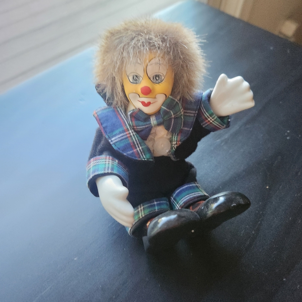 Colorful Clown Doll with Furry Hat